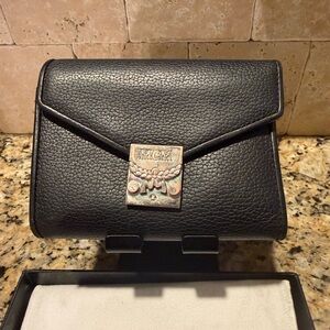 MCM Black Leather Wallet includes Box and Dustbag